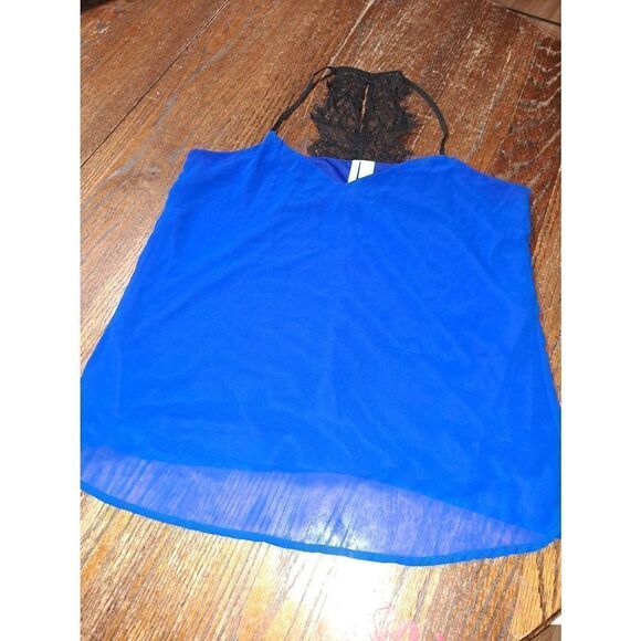 Large Japna Blue Black Chemise Nighty Lingerie Baby Doll Spaghetti Strap - Picture 1 of 4